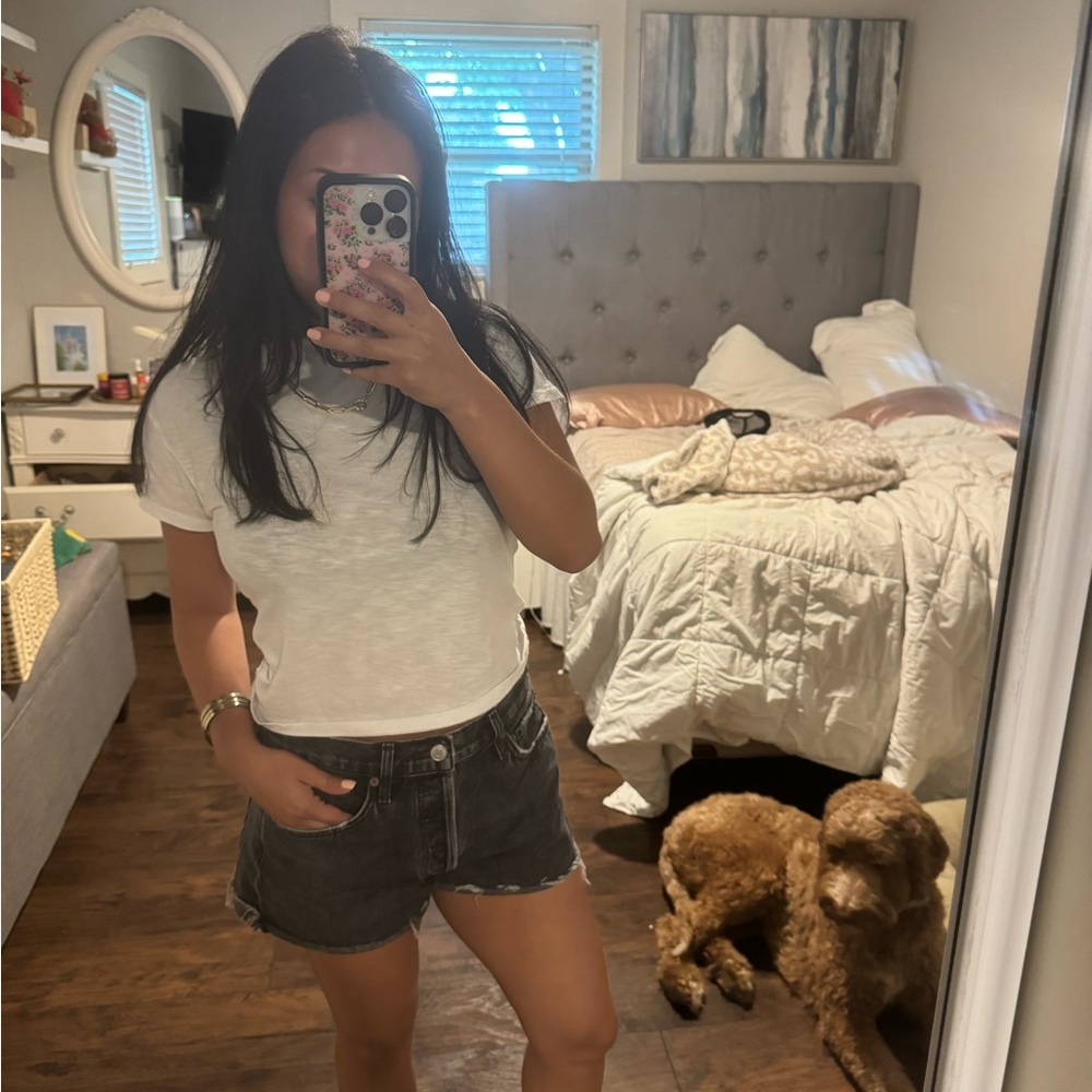 Agolde Black Jean Shorts